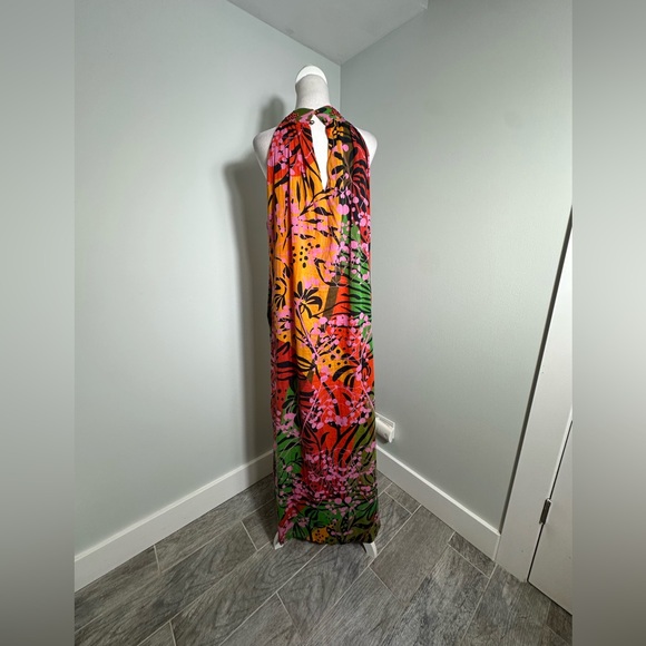Roopa Pemmaraju X Anthropologie Floral Maxi Halter Beaded Colorful Dress Size XL - Picture 9 of 17